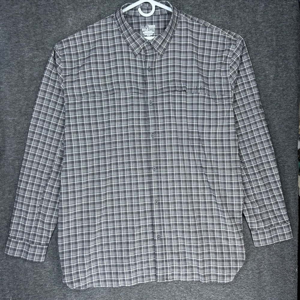 HUK Performance Fishing Shirt Mens 3XL Gray Plaid Cascade Box breathable